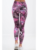 Amaranth sports leggings with patterns H1001 - Online store - Boutique